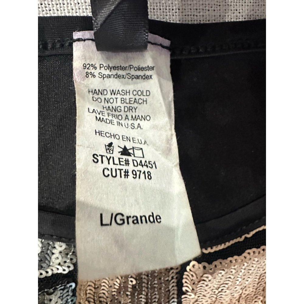Women's J Uptown U.S.A. Dress Size L Black and Gold - Picture 3 of 5